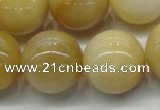 CYJ406 15.5 inches 16mm round yellow jade gemstone beads