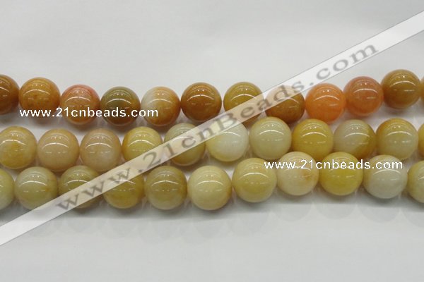 CYJ406 15.5 inches 16mm round yellow jade gemstone beads