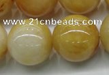 CYJ407 15.5 inches 18mm round yellow jade gemstone beads