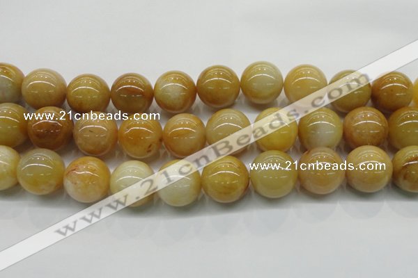 CYJ407 15.5 inches 18mm round yellow jade gemstone beads