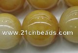 CYJ408 15.5 inches 20mm round yellow jade gemstone beads