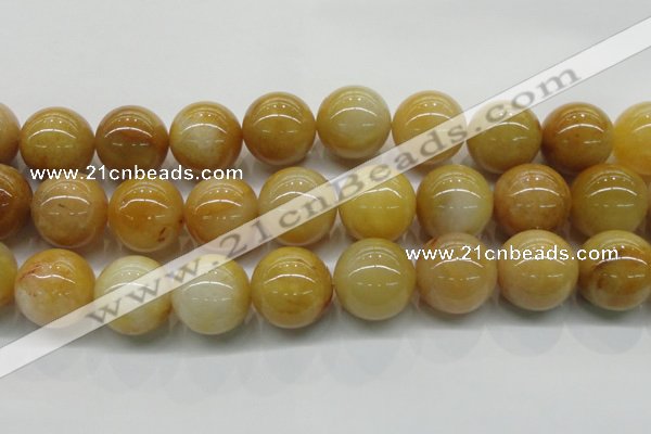 CYJ408 15.5 inches 20mm round yellow jade gemstone beads