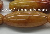 CYJ410 15.5 inches 18*45mm rice yellow jade gemstone beads