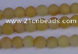 CYJ600 15.5 inches 4mm round matte yellow jade beads wholesale