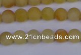 CYJ601 15.5 inches 6mm round matte yellow jade beads wholesale