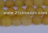 CYJ602 15.5 inches 8mm round matte yellow jade beads wholesale