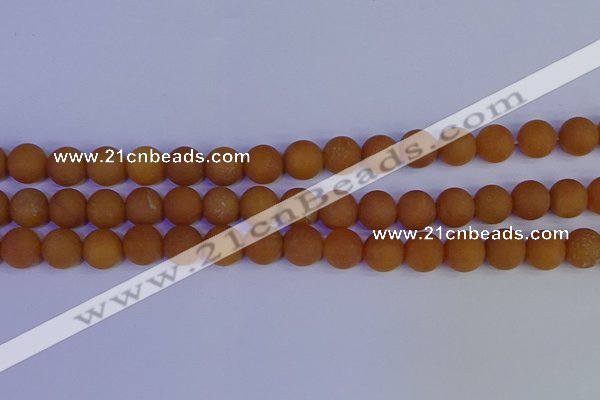 CYJ613 15.5 inches 10mm round matte yellow jade beads wholesale