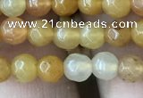 CYJ630 15.5 inches 4mm faceted round yellow jade beads wholesale