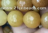 CYJ633 15.5 inches 10mm faceted round yellow jade beads wholesale