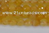 CYJ638 15.5 inches 4mm faceted round yellow jade beads wholesale