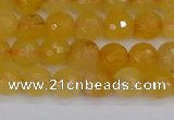 CYJ639 15.5 inches 6mm faceted round yellow jade beads wholesale