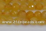 CYJ639 15.5 inches 6mm faceted round yellow jade beads wholesale