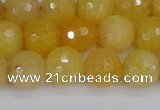 CYJ641 15.5 inches 10mm faceted round yellow jade beads wholesale