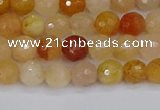 CYJ645 15.5 inches 4mm faceted round mixed yellow jade beads