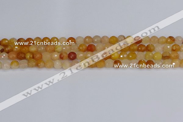 CYJ646 15.5 inches 6mm faceted round mixed yellow jade beads