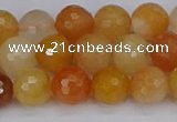 CYJ647 15.5 inches 8mm faceted round mixed yellow jade beads