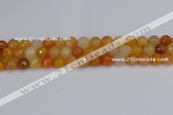 CYJ649 15.5 inches 12mm faceted round mixed yellow jade beads