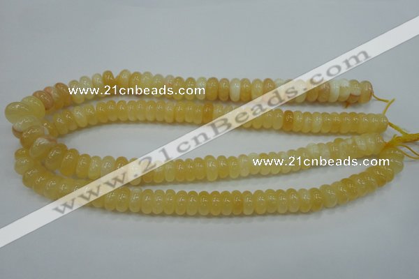 CYJ65 15.5 inches 6*12mm rondelle yellow jade beads wholesale