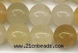 CYJ657 15 inches 8mm round yellow jade beads
