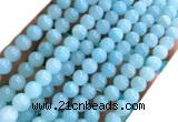 CYJ675 15 inches 8mm round dyed yellow jade beads wholesale