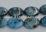 CYQ55 15.5 inches 13*18mm oval dyed pyrite quartz beads wholesale