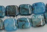 CYQ59 15.5 inches 16*16mm square dyed pyrite quartz beads wholesale