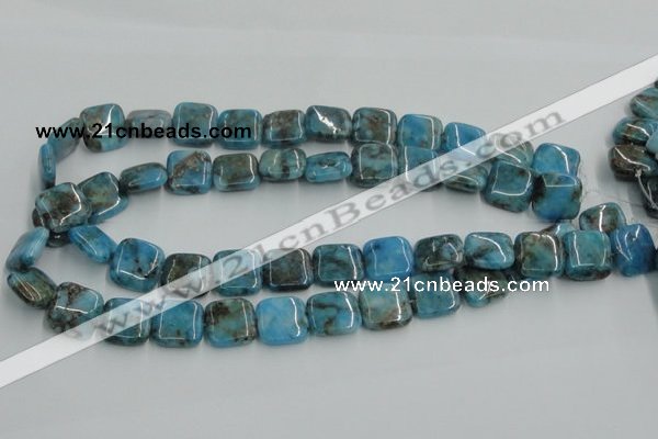 CYQ59 15.5 inches 16*16mm square dyed pyrite quartz beads wholesale