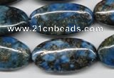 CYQ73 15.5 inches 15*30mm oval dyed pyrite quartz beads wholesale