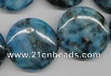 CYQ75 15.5 inches 25mm flat round dyed pyrite quartz beads wholesale