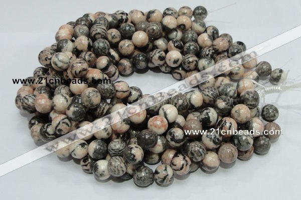 CZJ07 16 inches 14mm round zebra jasper gemstone beads Wholesale