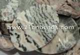 CZJ11 16 inches 30*40mm waved oval zebra jasper gemstone beads