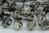 CZJ12 16 inches 10*14mm flat teardrop zebra jasper gemstone beads