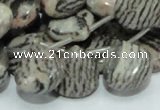 CZJ14 16 inches 16*16mm flat teardrop zebra jasper gemstone beads