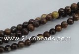 CZJ168 15.5 inches 4mm round iron zebra jasper beads wholesale