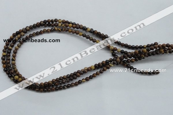 CZJ168 15.5 inches 4mm round iron zebra jasper beads wholesale