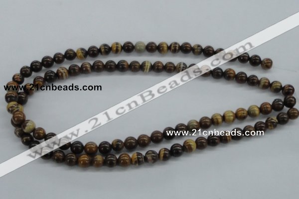 CZJ170 15.5 inches 8mm round iron zebra jasper beads wholesale