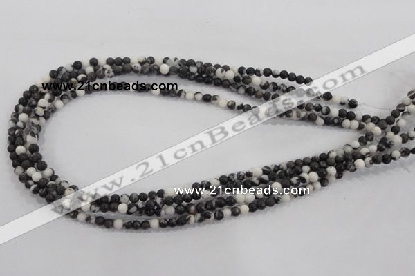 CZJ201 15.5 inches 4mm round black & white zebra jasper beads