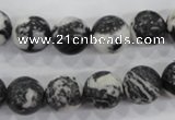 CZJ206 15.5 inches 14mm round black & white zebra jasper beads