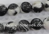 CZJ207 15.5 inches 16mm round black & white zebra jasper beads