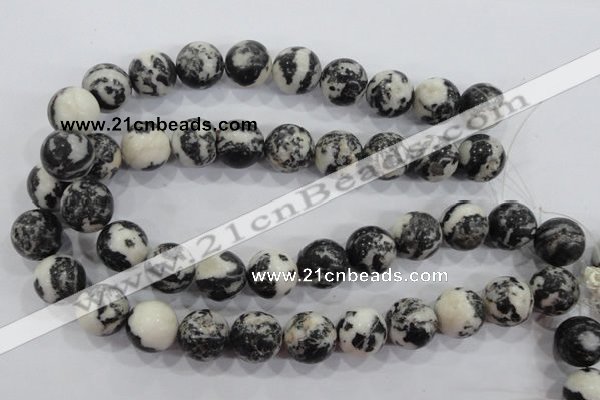 CZJ208 15.5 inches 18mm round black & white zebra jasper beads