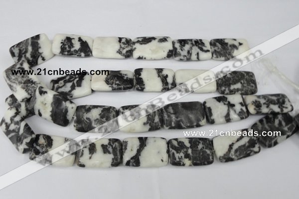 CZJ228 15.5 inches 20*30mm rectangle black & white zebra jasper beads