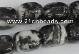 CZJ235 15.5 inches 13*18mm nugget black & white zebra jasper beads