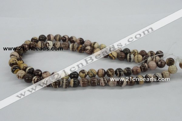 CZJ251 15.5 inches 10mm round zebra jasper beads wholesale