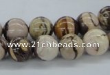 CZJ252 15.5 inches 12mm round zebra jasper beads wholesale