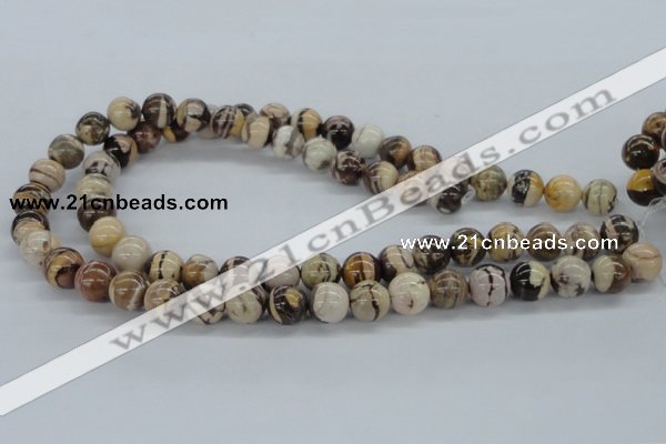 CZJ252 15.5 inches 12mm round zebra jasper beads wholesale