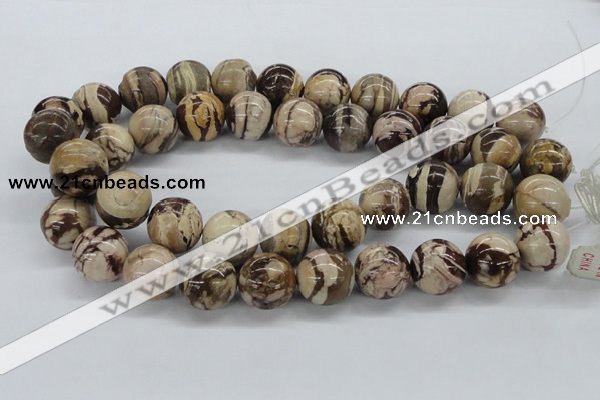 CZJ256 15.5 inches 20mm round zebra jasper beads wholesale