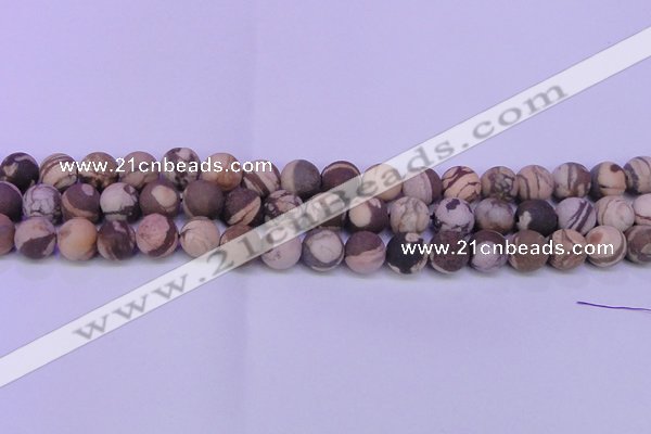 CZJ261 15.5 inches 6mm round matte zebra jasper beads