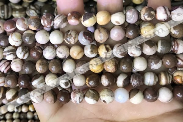 CZJ292 15.5 inches 8mm round brown zebra jasper beads wholesale