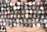 CZJ298 15.5 inches 8mm round pink zebra jasper beads wholesale