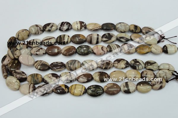 CZJ301 15.5 inches 13*18mm oval zebra jasper beads wholesale